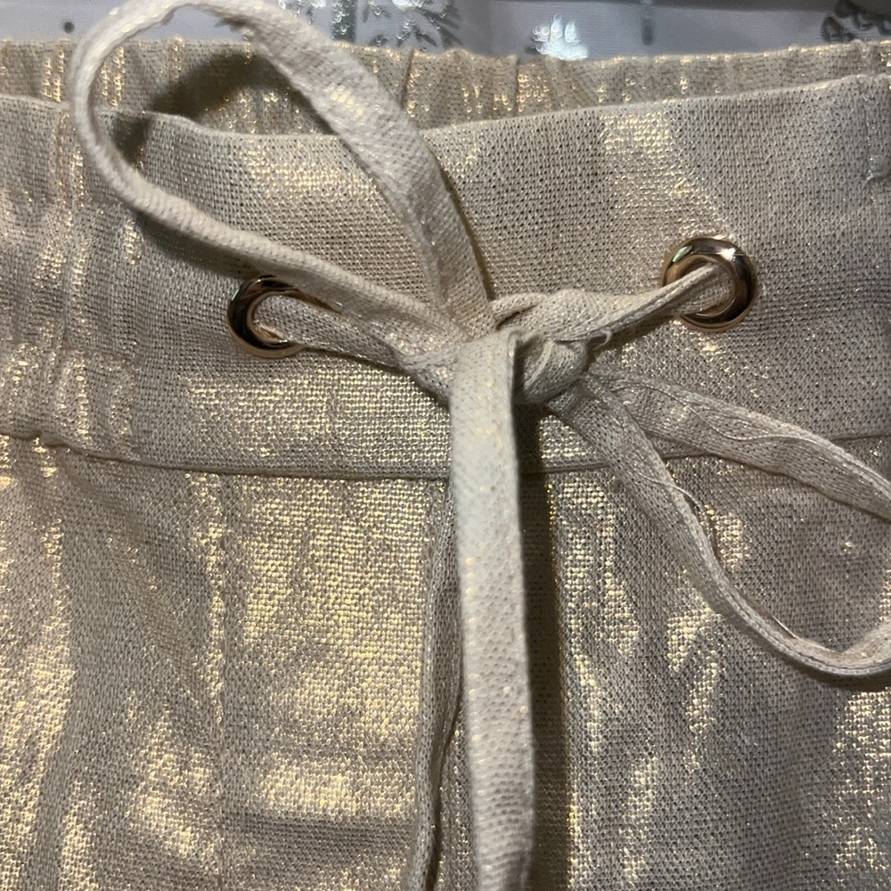 Anne Klein Shimmering Gold Cuffed Pants XL BNWT - Picture 5 of 9